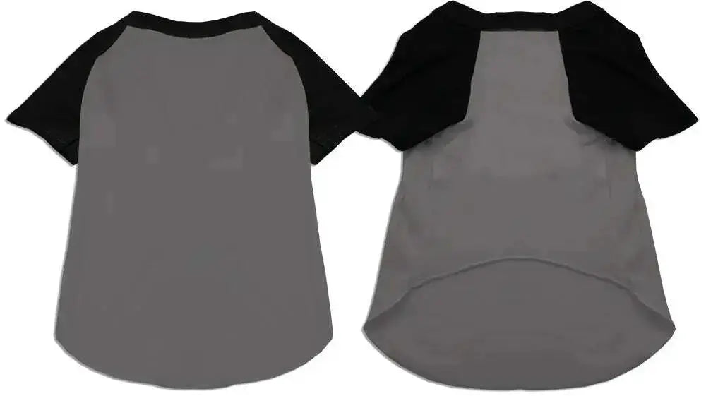 Raglan-Baseball-Pet-Shirt-Grey-With-Black-Size-Xs-GreatEagleInc-334333475