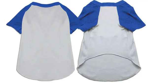Raglan-Baseball-Pet-Shirt-White-With-Blue-Size-6x-GreatEagleInc-334334823