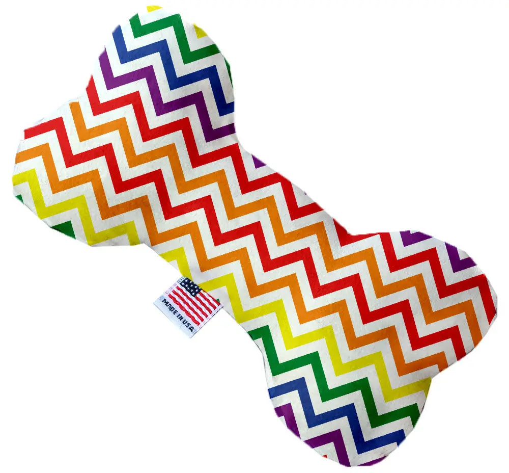 Rainbow Chevron 8 Inch Bone Dog Toy Default Title