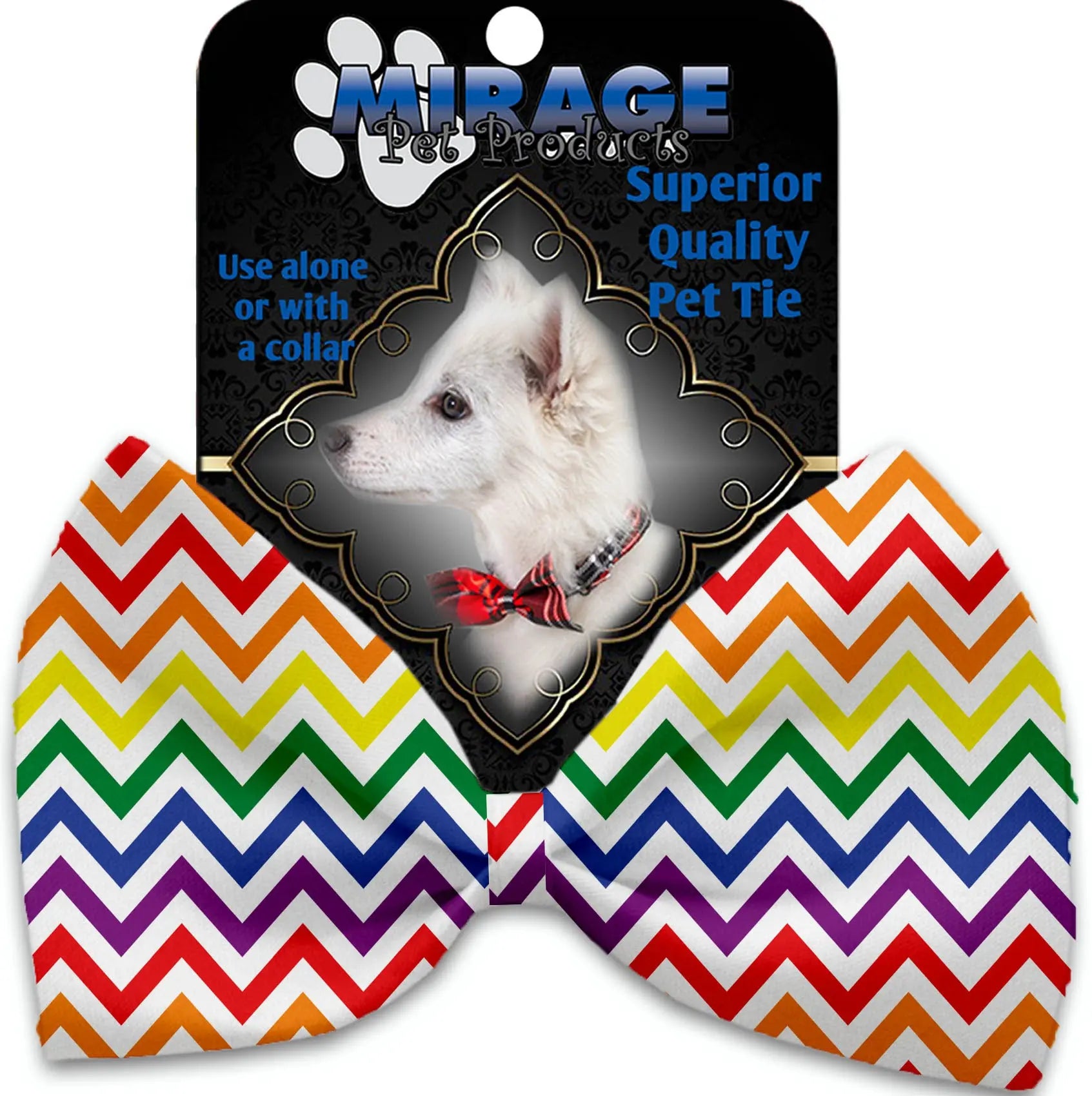 Rainbow Chevron Pet Bow Tie Default Title