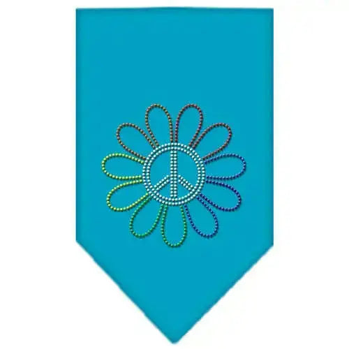 Rainbow-Peace-Flower-Rhinestone-Bandana-Turquoise-Large-GreatEagleInc-319116575