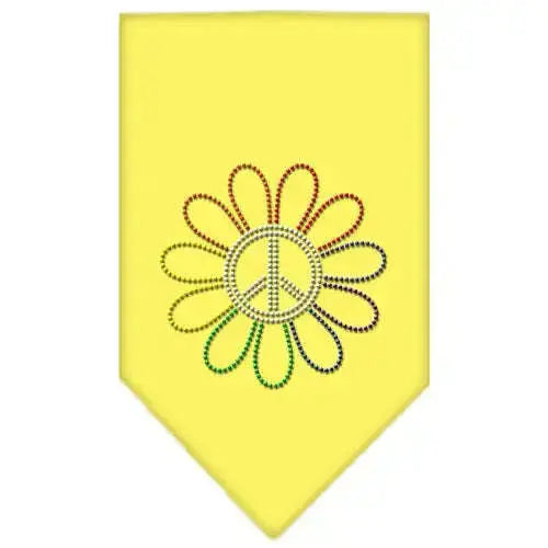 Rainbow-Peace-Flower-Rhinestone-Bandana-Yellow-Small-GreatEagleInc-319115628