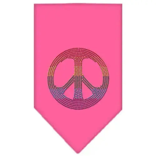 Rainbow-Peace-Sign-Rhinestone-Bandana-Bright-Pink-Small-GreatEagleInc-318547649