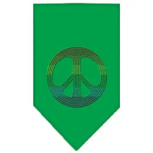 Rainbow-Peace-Sign-Rhinestone-Bandana-Emerald-Green-Large-GreatEagleInc-319115321