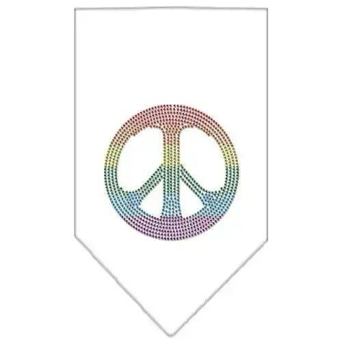 Rainbow-Peace-Sign-Rhinestone-Bandana-White-Small-GreatEagleInc-319114260