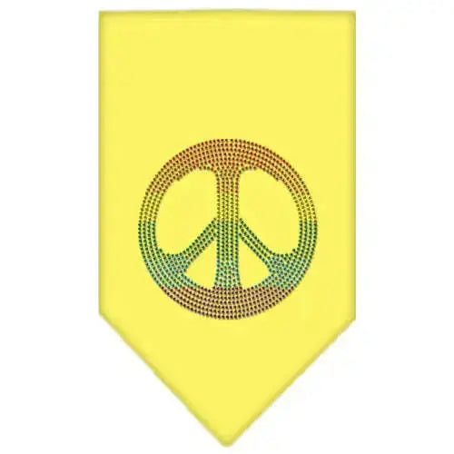 Rainbow-Peace-Sign-Rhinestone-Bandana-Yellow-Small-GreatEagleInc-333786049