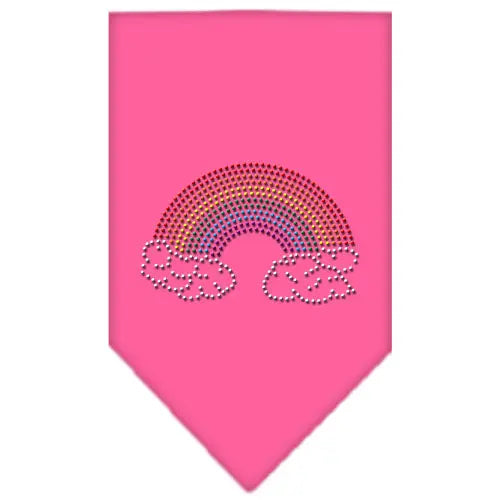 Rainbow Rhinestone Bandana Bright Pink Large Default Title