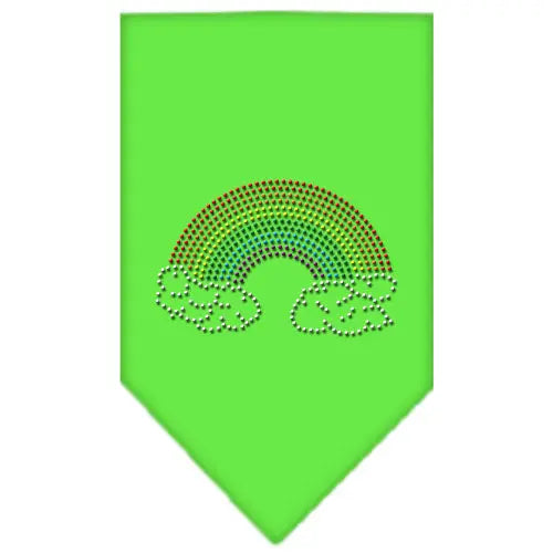 Rainbow Rhinestone Bandana Lime Green Small Default Title