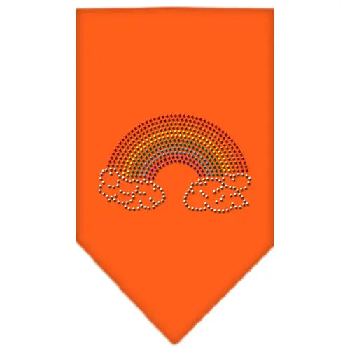 Rainbow Rhinestone Bandana Orange Small Default Title