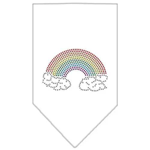 Rainbow Rhinestone Bandana White Small Default Title