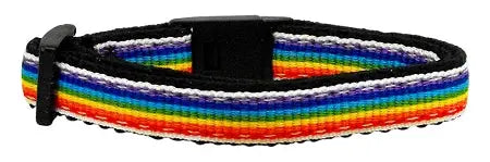 Rainbow Striped Nylon Collars Rainbow Stripes Cat Safety Default Title