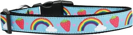Rainbows And Berries Nylon Dog Collar Medium Narrow Default Title