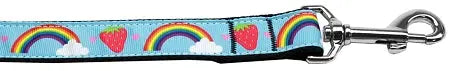 Rainbows And Berries Nylon Dog Leash 5/8 Inch Wide 4ft Long Default Title
