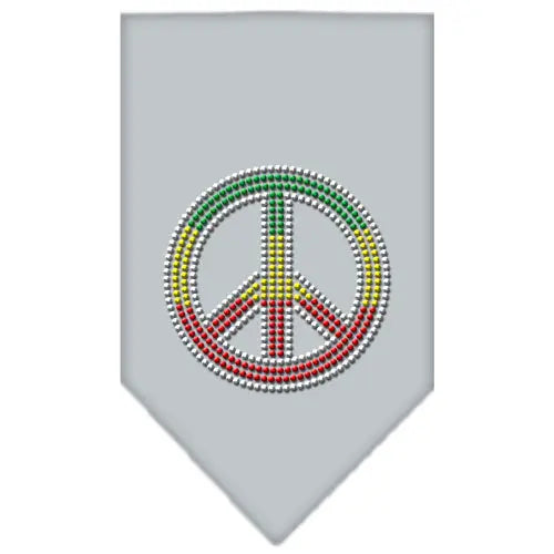 Rasta Peace Rhinestone Bandana Grey Small Default Title