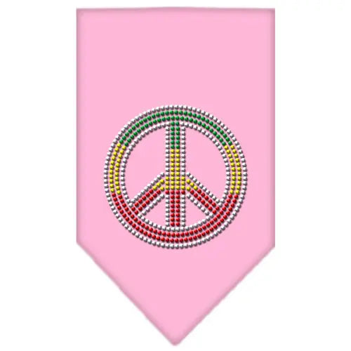 Rasta Peace Rhinestone Bandana Light Pink Large Default Title