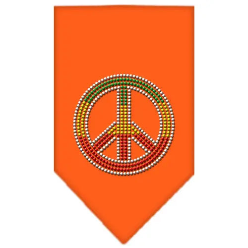 Rasta Peace Rhinestone Bandana Orange Large Default Title