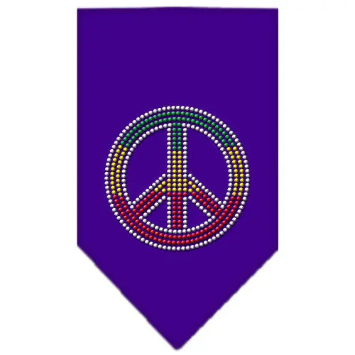 Rasta Peace Rhinestone Bandana Purple Small Default Title