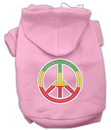 Rasta Peace Sign Hoodie Pink L Default Title