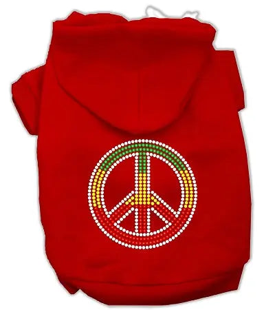 Rasta Peace Sign Hoodie Red Xs Default Title