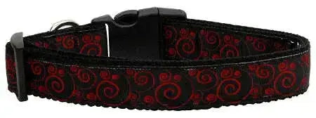 Red-And-Black-Swirly-Nylon-Dog-Collar-Xs-GreatEagleInc-318820221