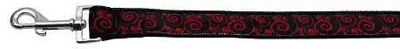 Red-And-Black-Swirly-Nylon-Dog-Leash-3-8-Inch-Wide-6ft-Long-GreatEagleInc-318913216
