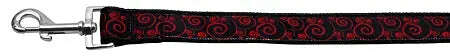 Red-And-Black-Swirly-Nylon-Dog-Leash-3-8-Inch-Wide-6ft-Long-GreatEagleInc-318913248