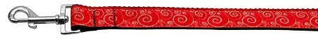 Red-And-White-Swirly-Nylon-Ribbon-Dog-Collars-1-Wide-4ft-Leash-GreatEagleInc-318913537