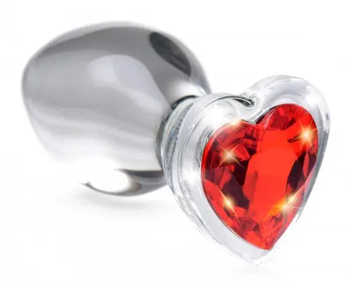 Red Heart Gem Glass Anal Plug XR Brands Booty Sparks