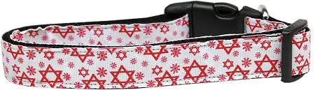 Red Star Of David Nylon Dog Collar Medium Narrow Default Title