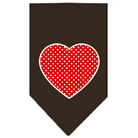 Red Swiss Dot Heart Screen Print Bandana Cocoa Small Default Title