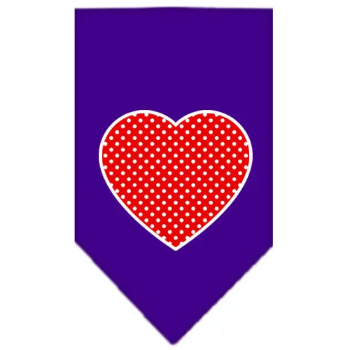Red Swiss Dot Heart Screen Print Bandana Purple Large Default Title