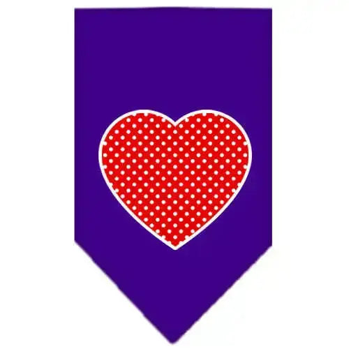 Red-Swiss-Dot-Heart-Screen-Print-Bandana-Purple-Small-GreatEagleInc-319215435