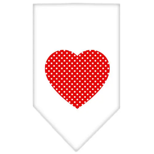 Red Swiss Dot Heart Screen Print Bandana White Small Default Title