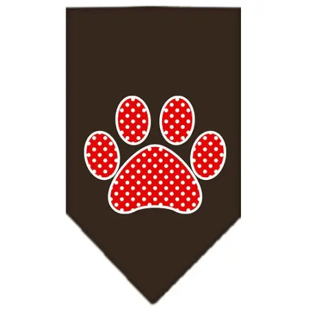 Red Swiss Dot Paw Screen Print Bandana Cocoa Small Default Title
