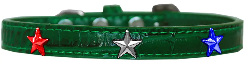 Red, White And Blue Star Widget Croc Dog Collar Emerald Green Size 10 Default Title