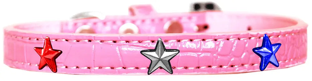 Red, White And Blue Star Widget Croc Dog Collar Light Pink Size 12 Default Title