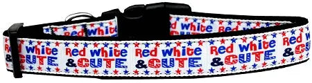 Red, White, And Cute! Nylon Dog Collar Xs Default Title