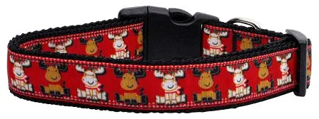 Reindeer Nylon Ribbon Collars Large Default Title