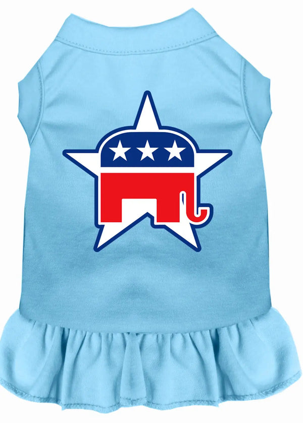 Republican Screen Print Dress Baby Blue Sm Default Title