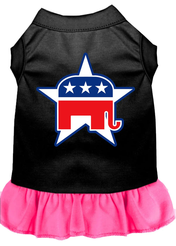 Republican Screen Print Dress Black With Bright Pink Xxxl Default Title