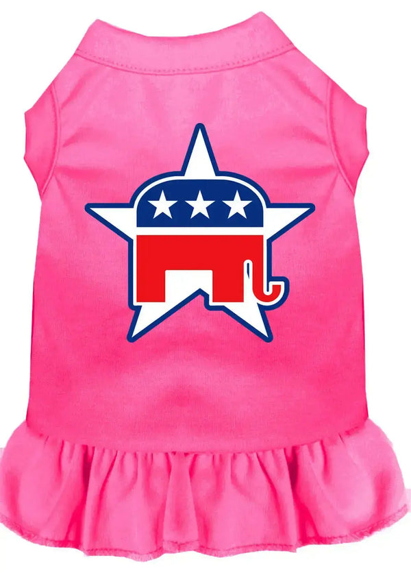 Republican-Screen-Print-Dress-Bright-Pink-Xxl-GreatEagleInc-318747364