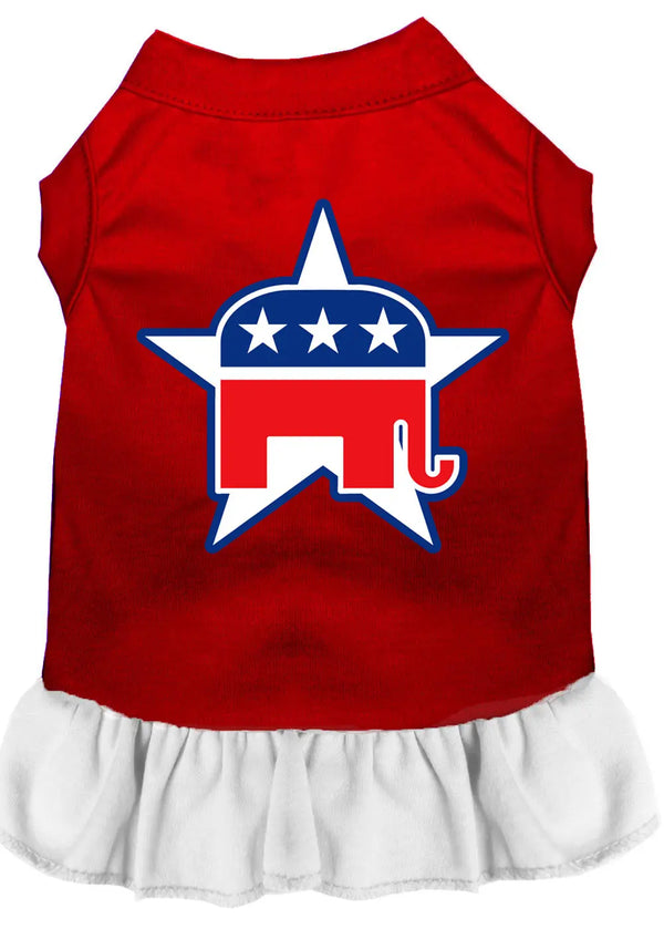 Republican Screen Print Dress Red With White Xxl Default Title