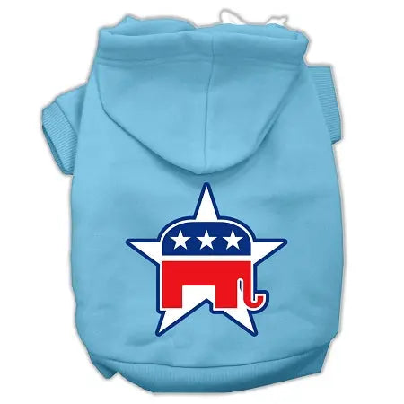 Republican Screen Print Pet Hoodies Baby Blue Size Xxxl Default Title