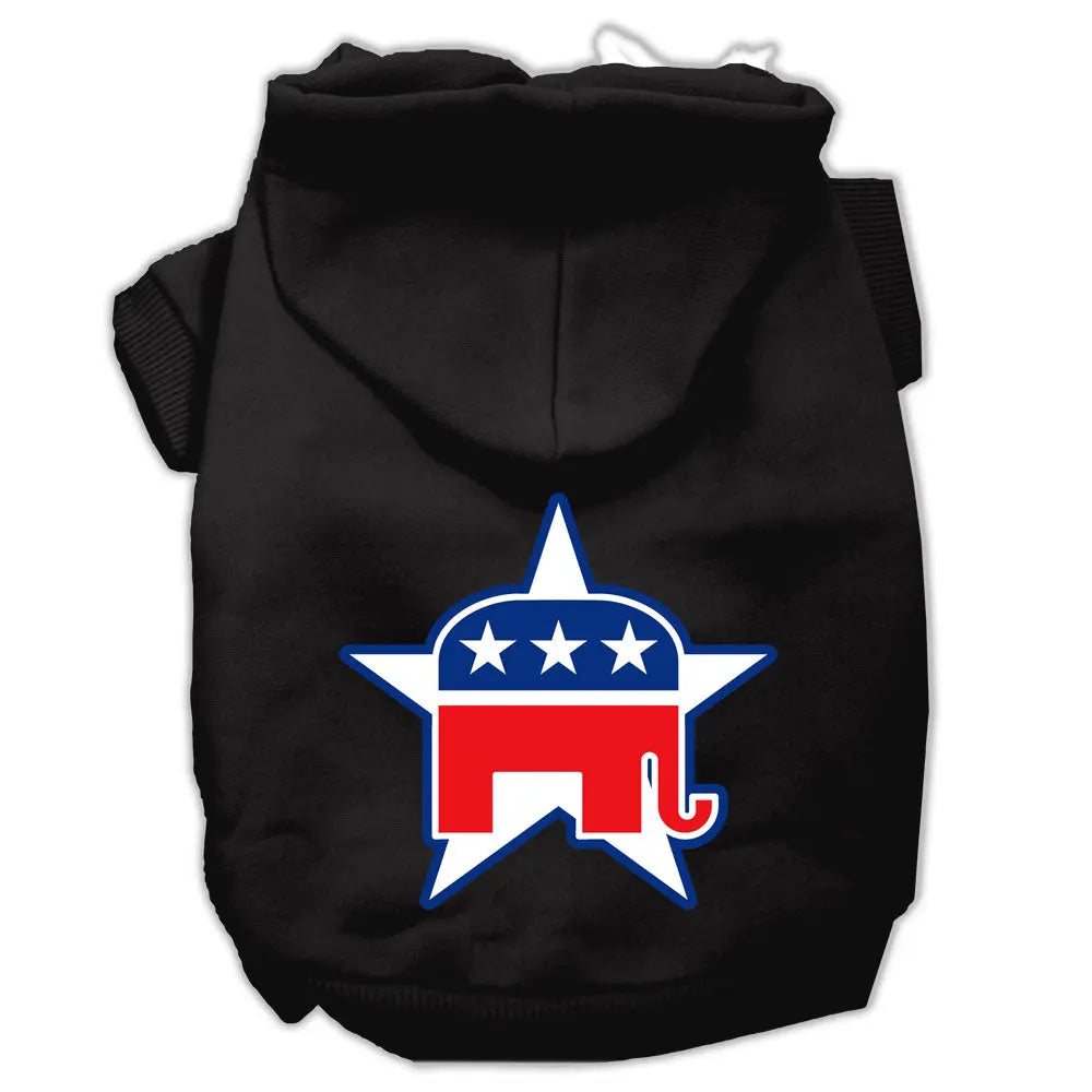 Republican Screen Print Pet Hoodies Black Size Med Default Title
