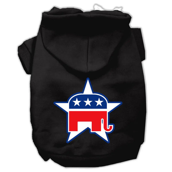 Republican Screen Print Pet Hoodies Black Size Xxxl Default Title