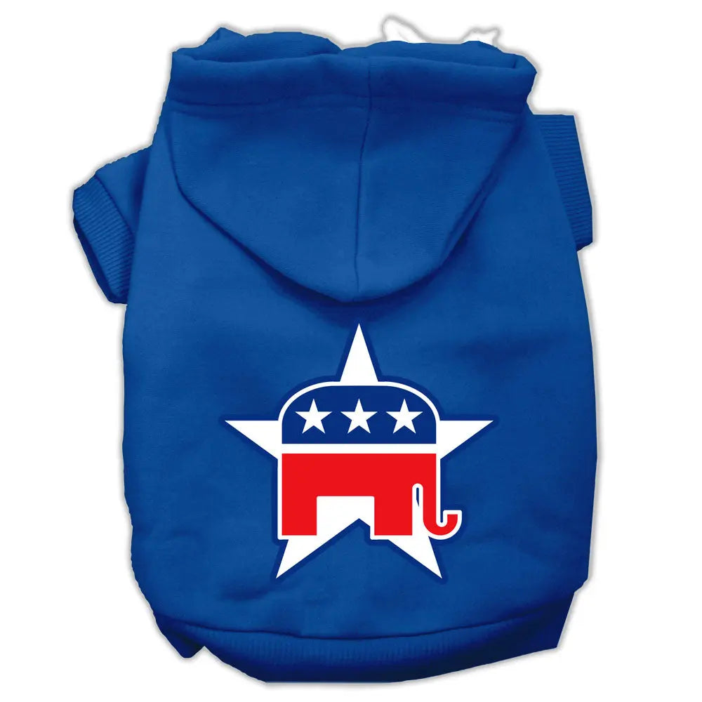 Republican Screen Print Pet Hoodies Blue Size Lg Default Title