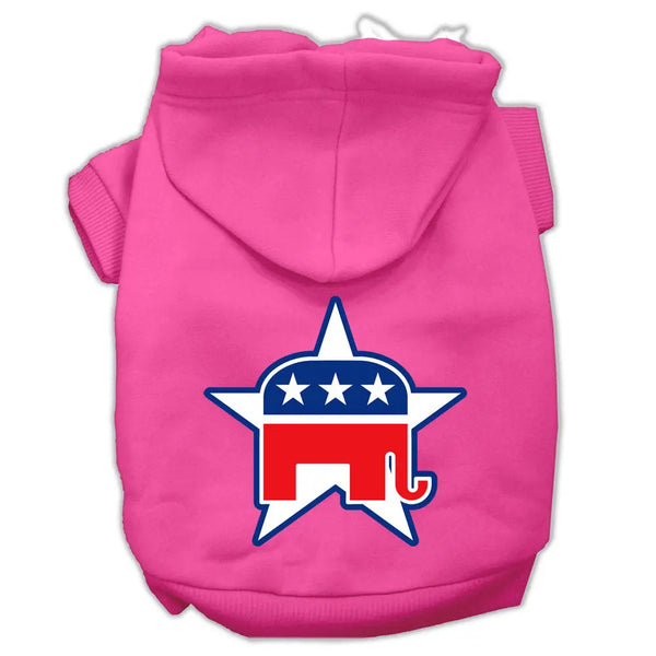 Republican Screen Print Pet Hoodies Bright Pink Size Xs Default Title