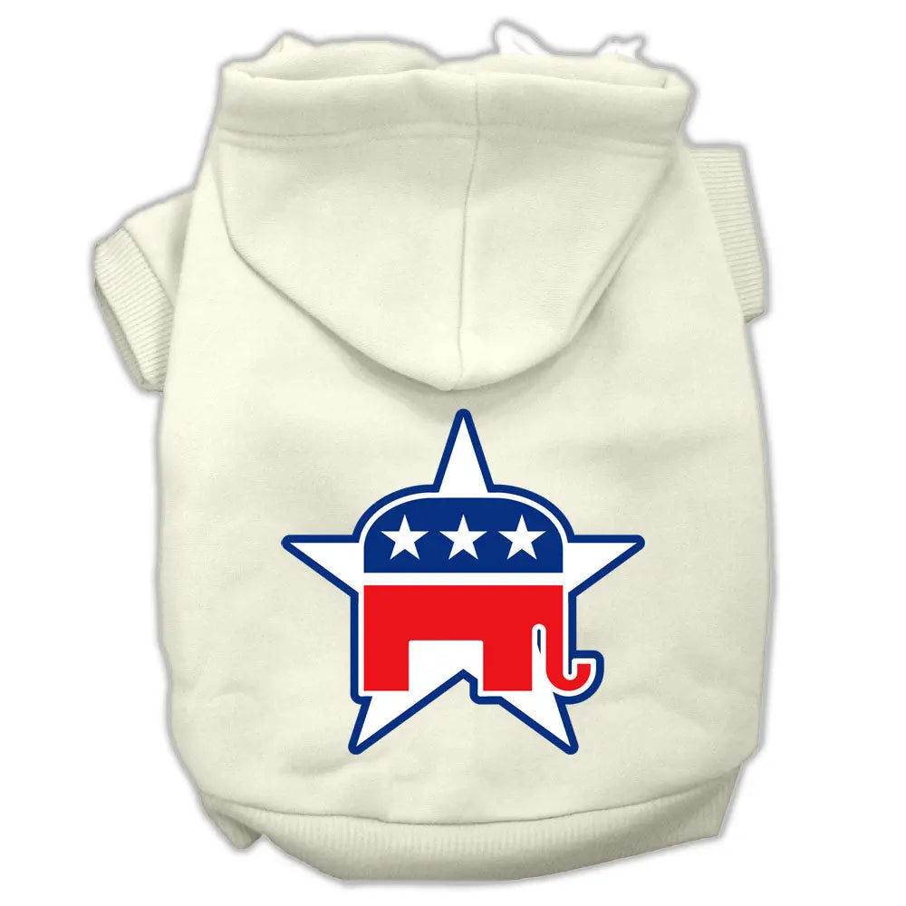 Republican Screen Print Pet Hoodies Cream Size Sm Default Title