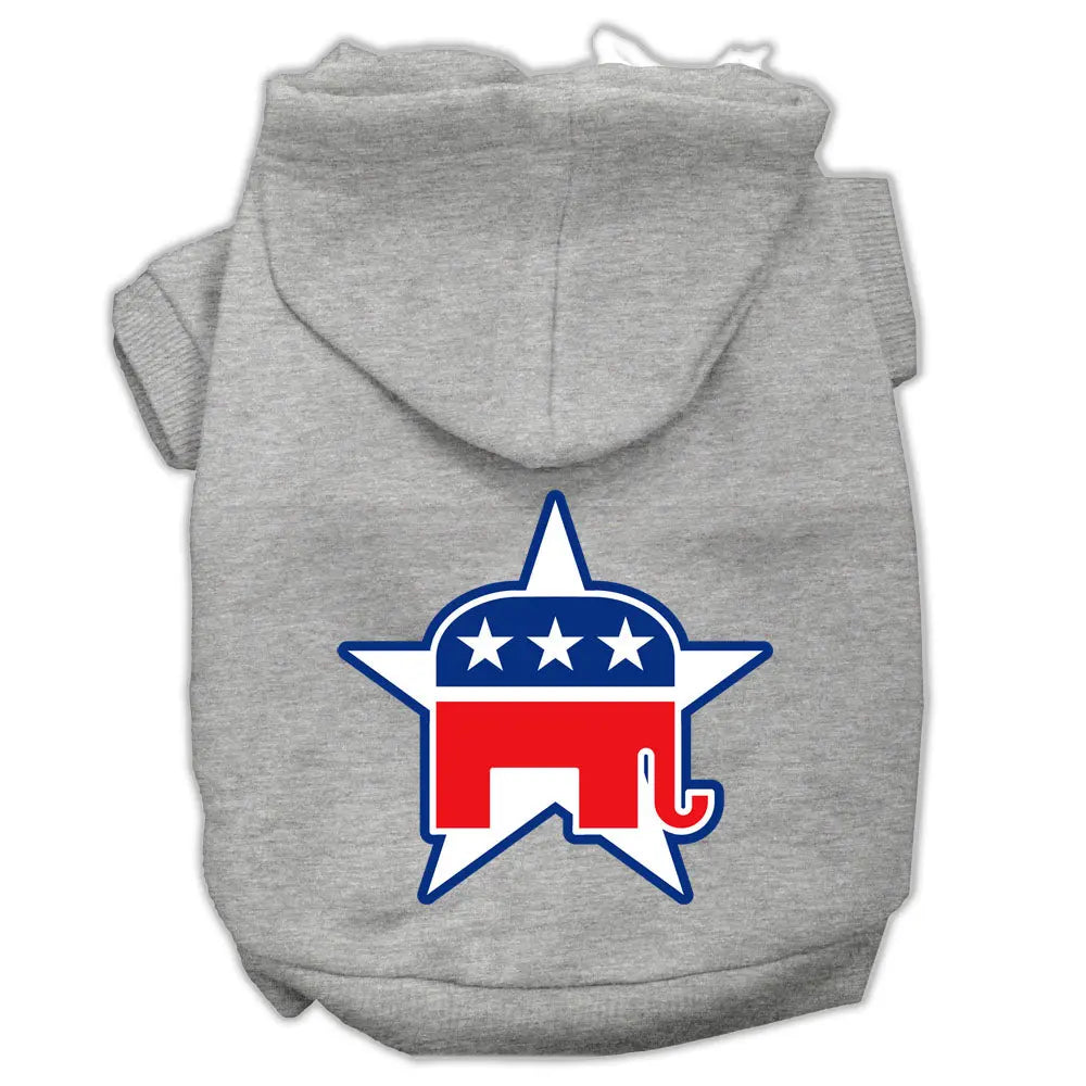Republican Screen Print Pet Hoodies Grey Size Xs Default Title