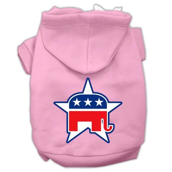 Republican Screen Print Pet Hoodies Light Pink Size Xs Default Title